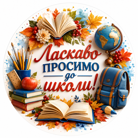 Міні банер артборд 3Д 50 см на 1 вересня Ласкаво просимо до школи Різнобарвний 0007368 фото