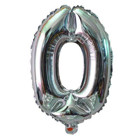 Шар фольгированный фигурный Fungram Цифра 0 32" 80 см Металлик Серебро 999838388307 фото