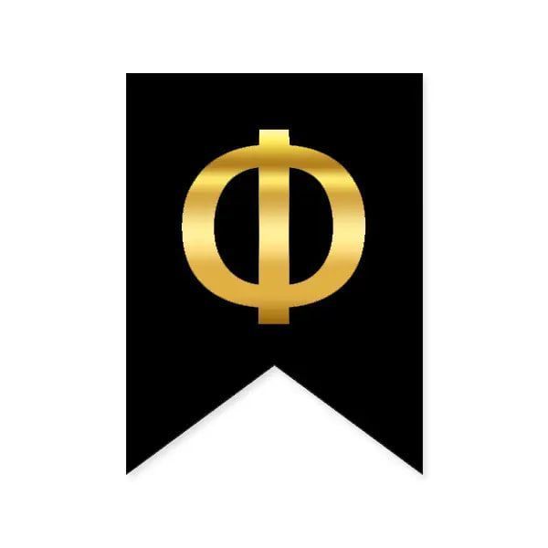 Буква Ф на флажке 16*12 см для индивидуальных надписей Черный и золото 09395 фото
