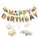 Надпись картонная Happy Birthday Строительная техника Оранжевый 07418 фото