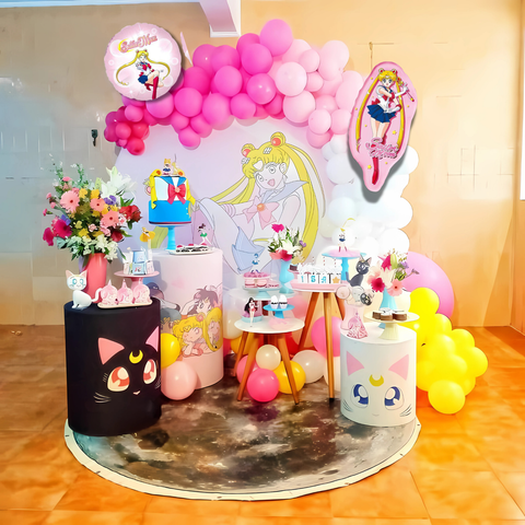 Набір 50 куль для арки фотозони Сейлор Мун Sailor Moon Місячна принцеса Рожевий і жовтий 0005532 фото