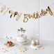 Надпись картонная Happy Birthday прописью Золото 1,5 метра 999838389009 фото