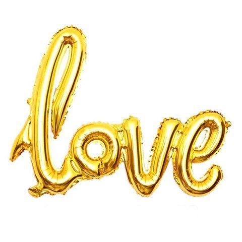 Куля фольгована напис надувний 108х64 см LOVE Золото 999838389201 фото